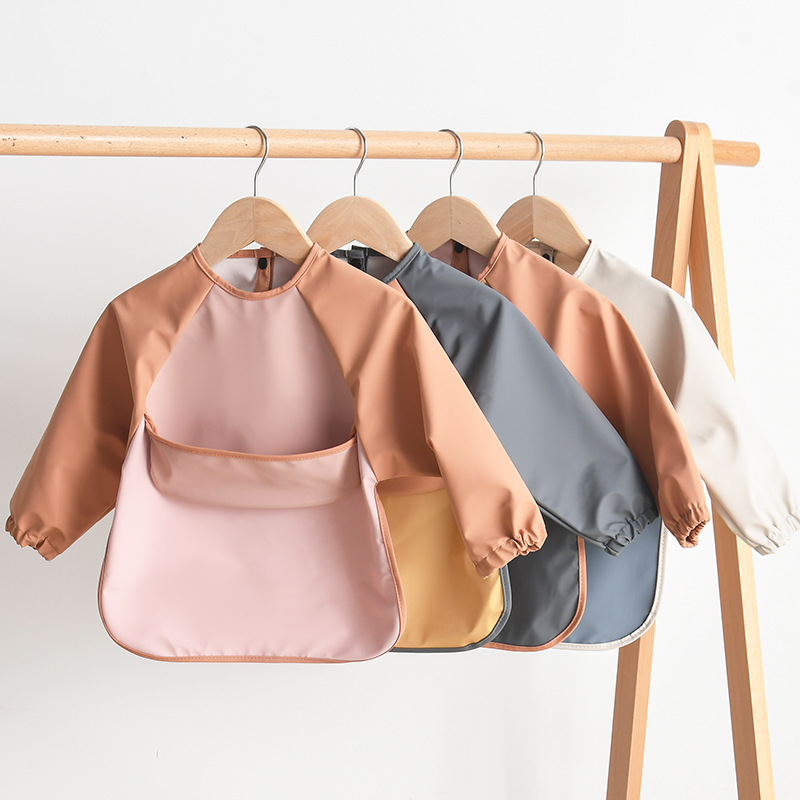 Bib Long Sleeve - Kinder Baby Langarm PU Lätzchen Kinder