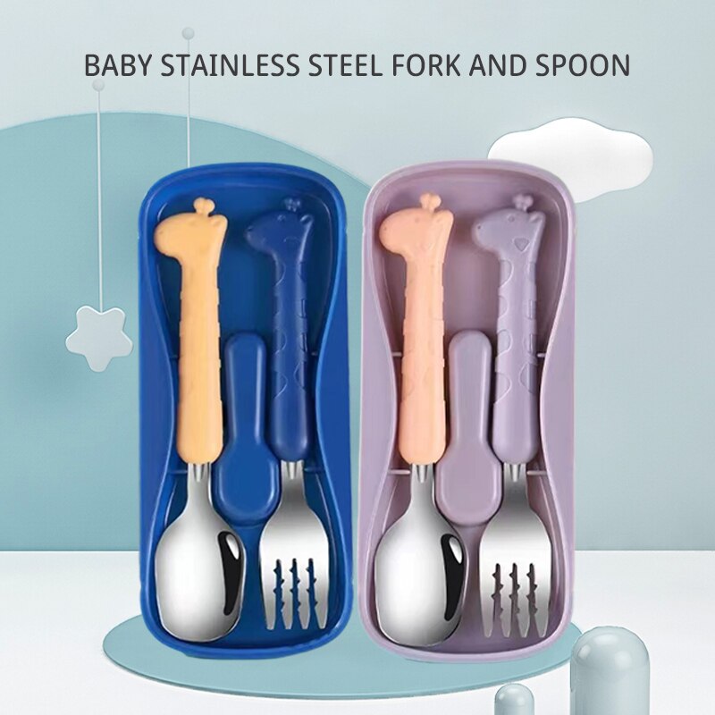 Baby Food Utensils - 2PCSChildrens Tableware 304 Lebensmittelqualität Edelstahl Messer
