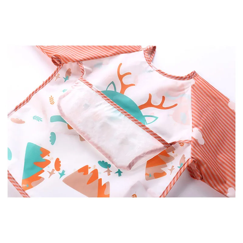Bib Long Sleeve - Langärmliger wasserdichter Schal-Lätzchen für 1-3-jährige Babys,
