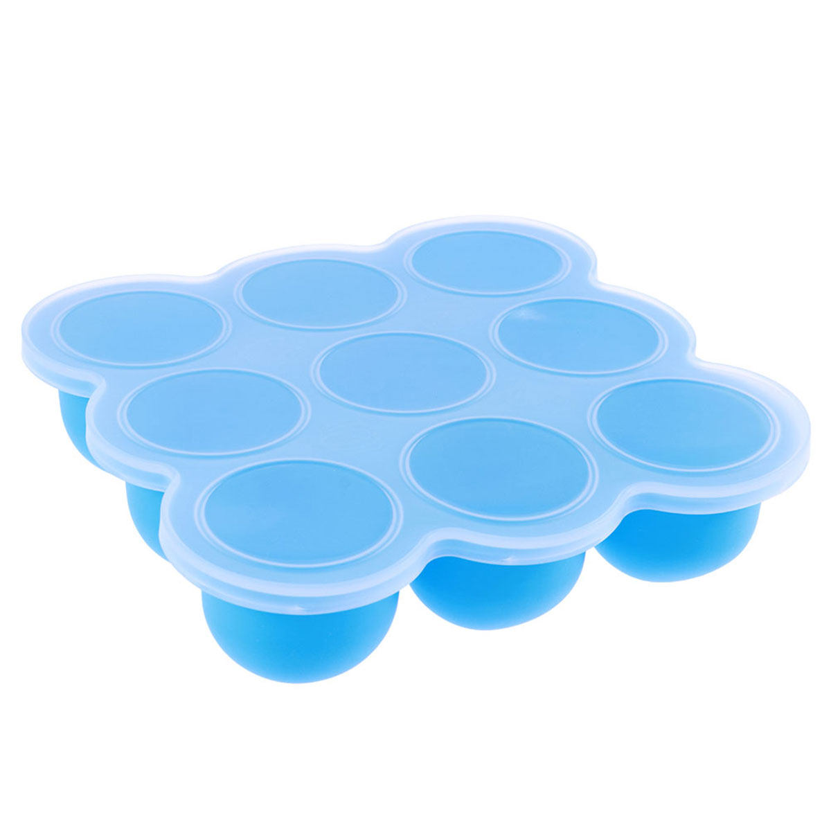 Freezer Tray Baby - 9-Fächer-Baby-Nahrungbehälter aus Silikon, luftdicht, auslaufsicher, Gefrierschrank-Aufbewahrungsbox,
