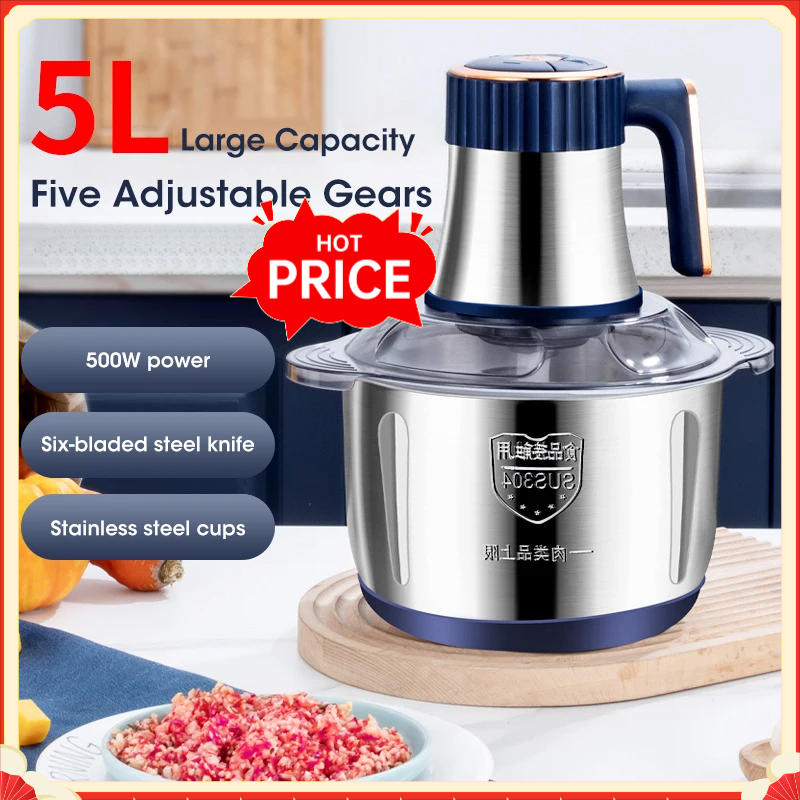 Baby Food Meat - 5L Elektrischer Fleischzerkleinerer aus 304 Edelstahl,
