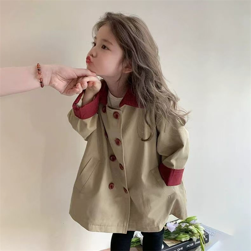 Bib Long Sleeve - Frühling Mädchen Graben Mantel Kinder Herbst