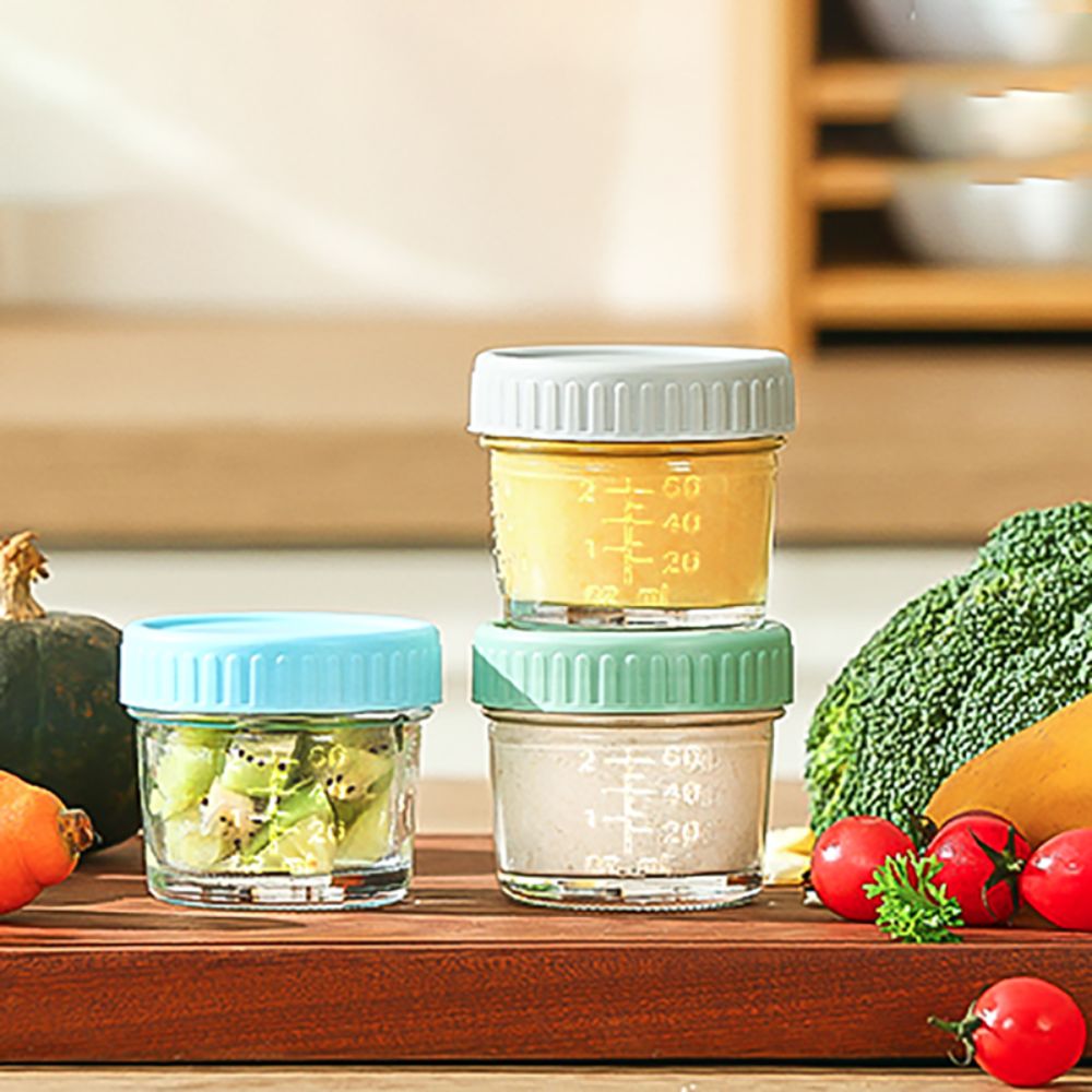 Baby Food Glass Containers - 6 Stück Einmachglas aus Glas, Babynahrungsglas,