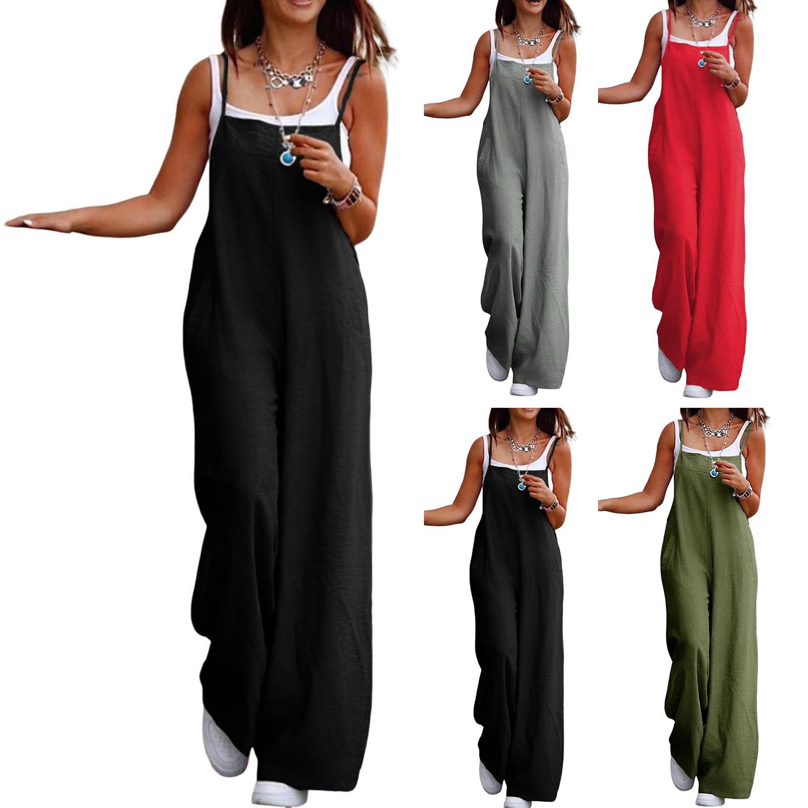 Bib Long Sleeve - Casual Lose Overall Frauen Spaghetti Lange