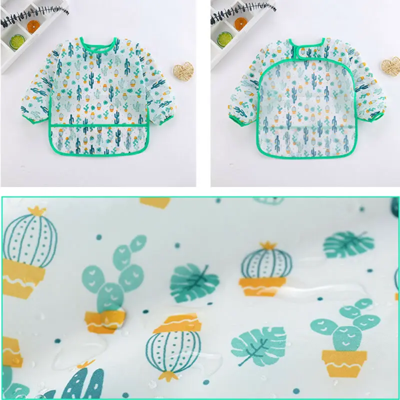 Bib Long Sleeve - 1 Stück Niedliches Baby-Lätzchen, Wasserdichter Langarm-Malschürze