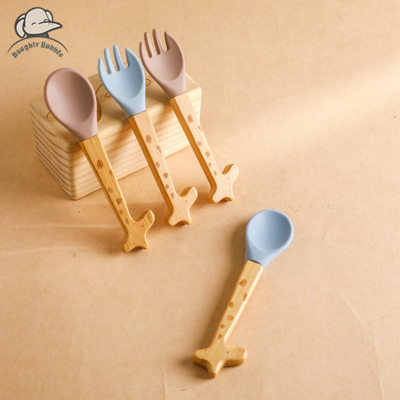Baby Food Organic - 2PCS Baby Bambus Gabel Silikon Holz