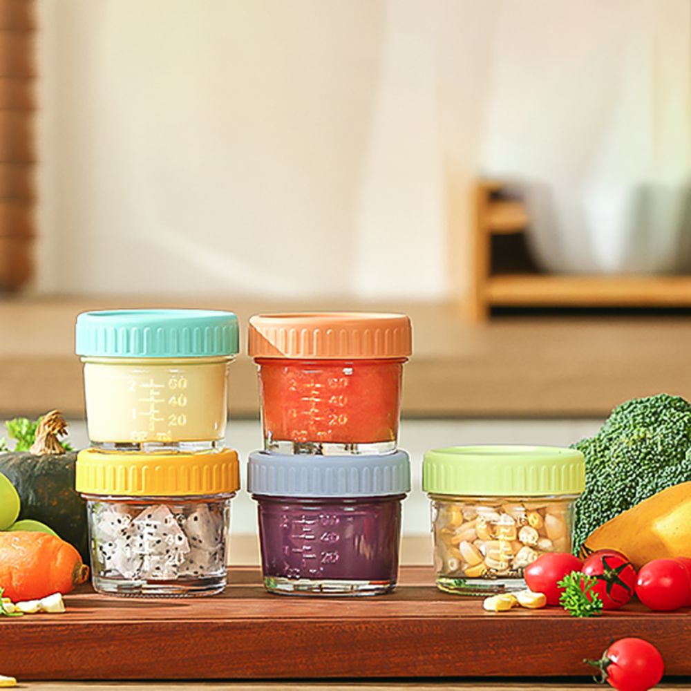 Baby Food Glass Containers - 6 Stück Einmachglas aus Glas, Babynahrungsglas,