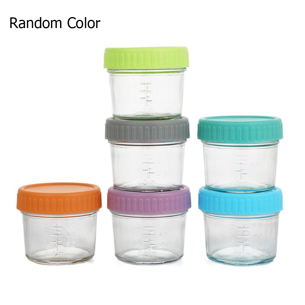 Baby Food Glass Containers - 6 Stück Mehrzweck-Glas-Babynahrungsglas aus Glas, wiederverwendbar,