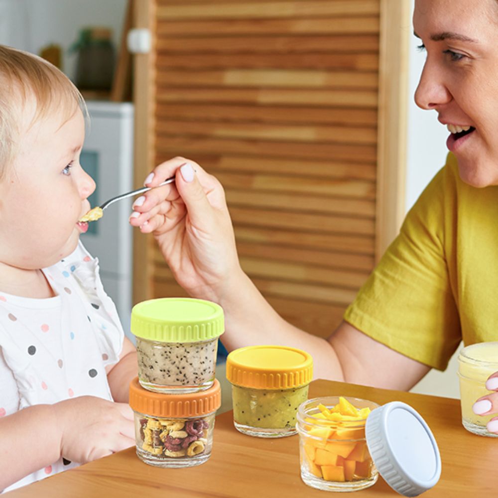 Baby Food Glass Containers - 6 Stück Mehrzweck-Glasbehälter für Babynahrung, wiederverwendbar