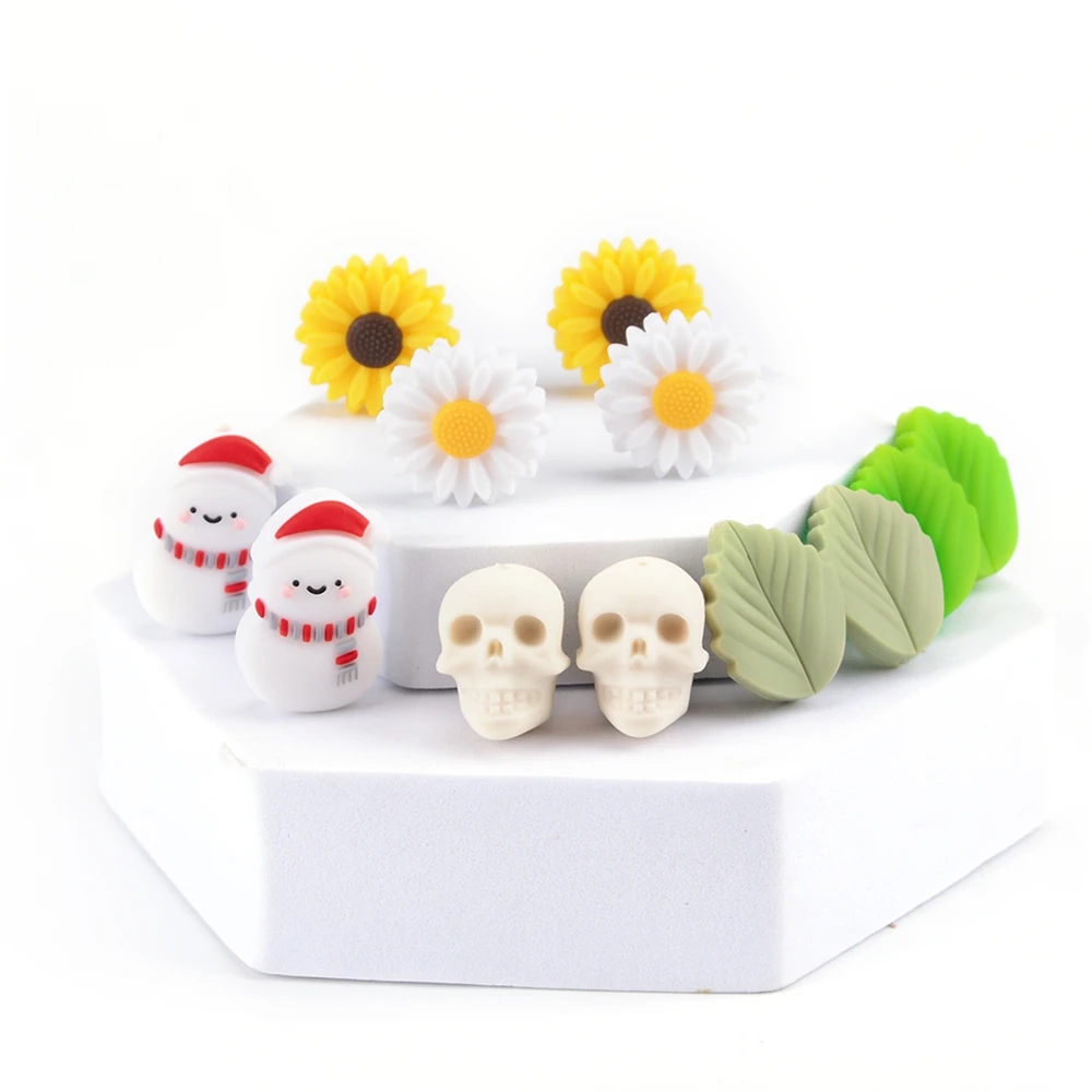 Baby Food Name - LOFCA 10 stücke Blatt Silikon Perlen