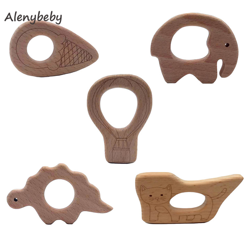 Baby Food Organic - Holz Beißring Cartoon DIY Holz Anhänger