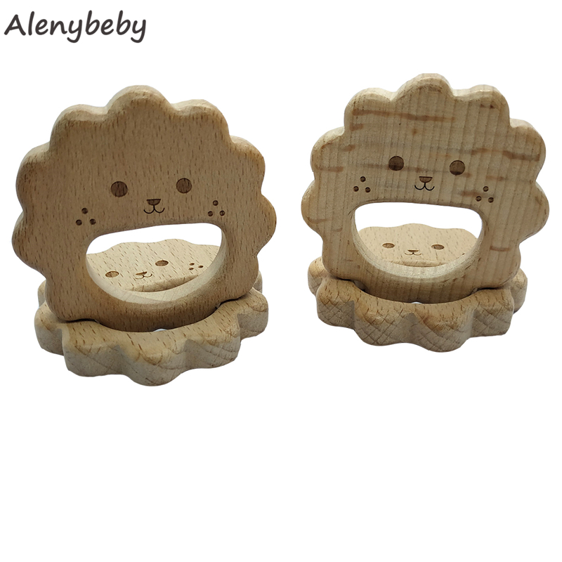 Baby Food Organic - Natürlicher Holz-Beißring, Bienenform-Anhänger, Baby-Buchenholz-Spielzeug, Neugeborenes Baby,