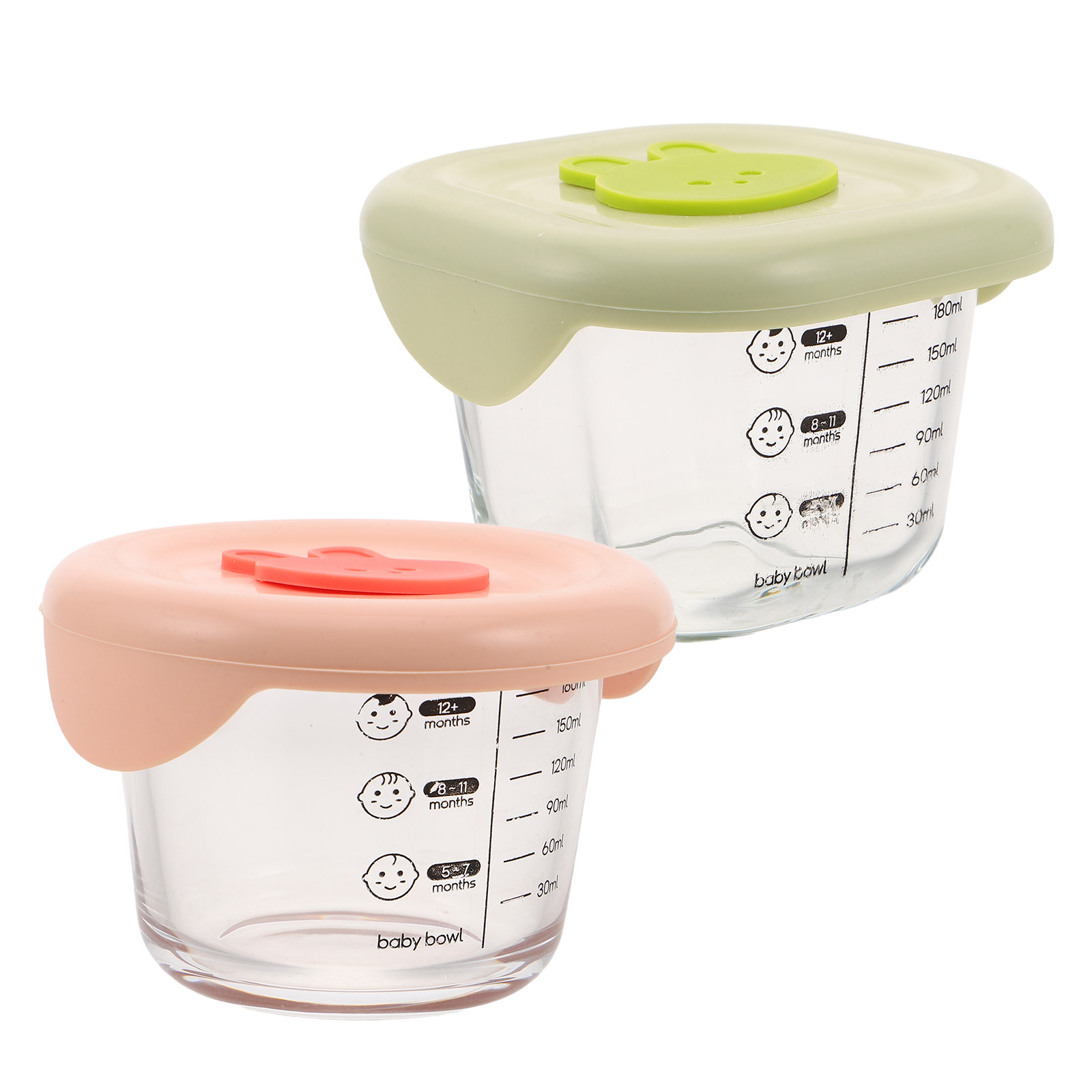 Baby Food Glass Containers - 2 Stück Babynahrungsbehälter aus Glas, klares