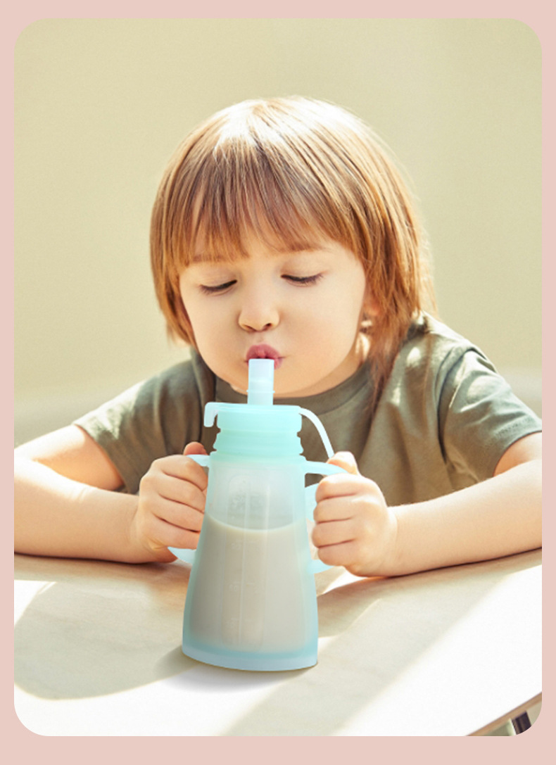 Baby Food Pouches Reusable - Neue Wiederverwendbare Silikon-Muttermilch-Aufbewahrungsbeutel Auslaufsicher Saugfähig BPA-frei