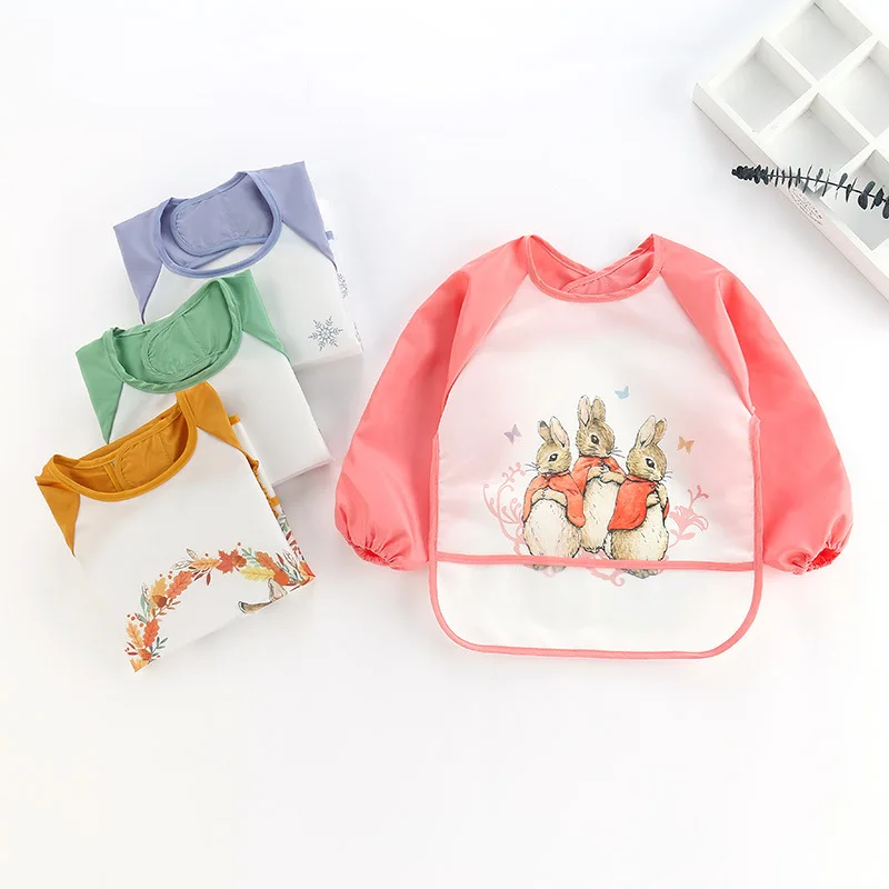 Bib Long Sleeve - Weicher, wasserdichter Lätzchen-Schutz für Babys, langärmlig,