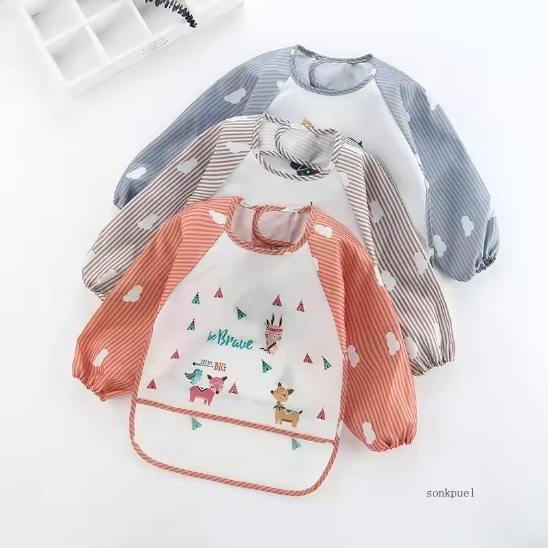 Bib Long Sleeve - 1-5 Stück Langarm-Schürze für 1-3 Jahre