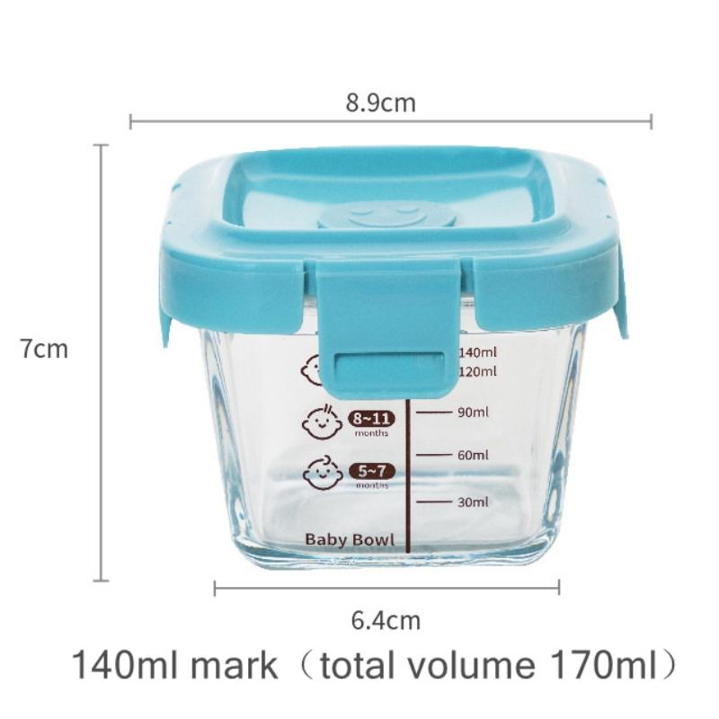 Baby Food Glass Containers - Hitzebeständige Aufbewahrungsbox Spock 3-in-1 Tragbarer Glas-Lebensmittelbehälter