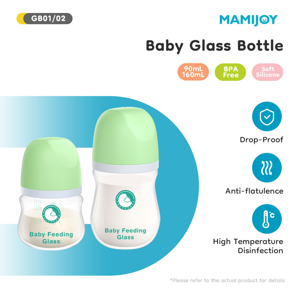Baby Food Glass Containers - MAMIJOY 1 Stück Neugeborenen-Fütterungsflaschen 90ML/160ML Babyflasche