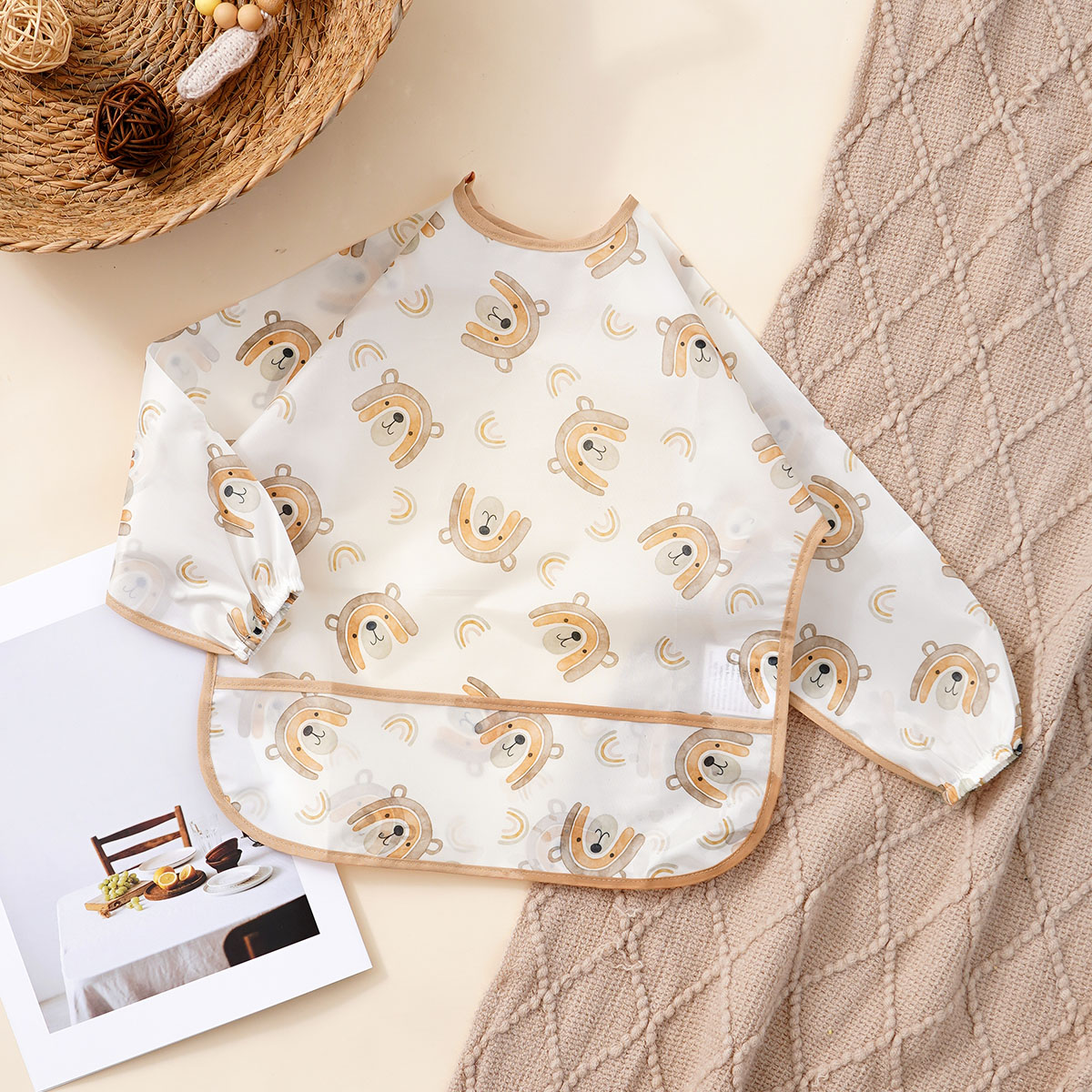 Bib Long Sleeve - Langärmliges Baby-Lätzchen, maschinenwaschbar, schnell trocknend, universelle