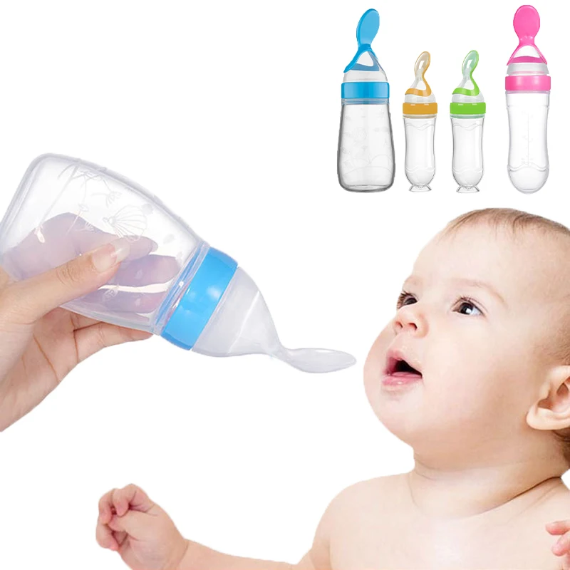 Baby Food Utensils - Sichere Babyflasche, Löffel, Milchflasche, Baby-Training, Futterspender,