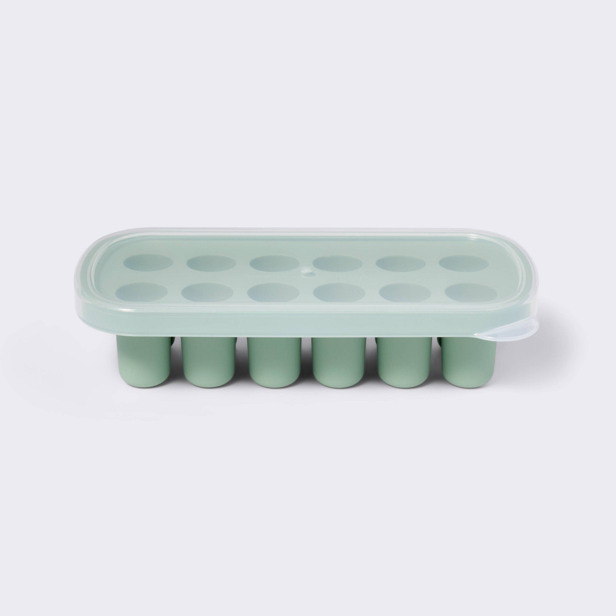 Freezer Tray Baby - Grüne Baby-Nahrungsmittel-Gefrierform, flexible Portionsaufbewahrungsform für Pürees,