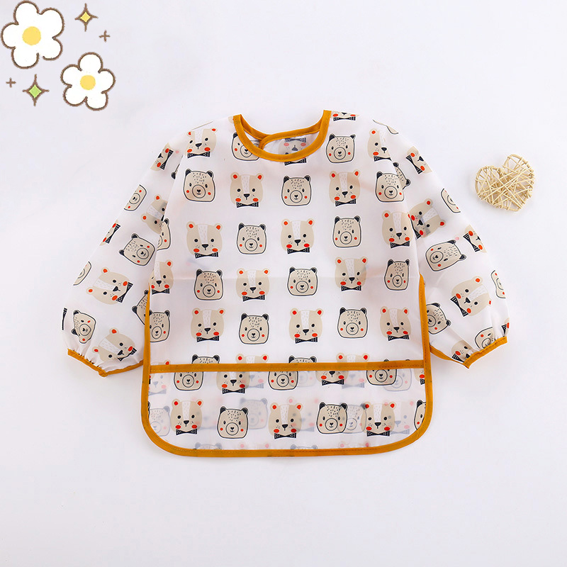 Baby-Silikon-Cartoon-Lätzchen, – Bib Long Sleeve Bewertung und Preis