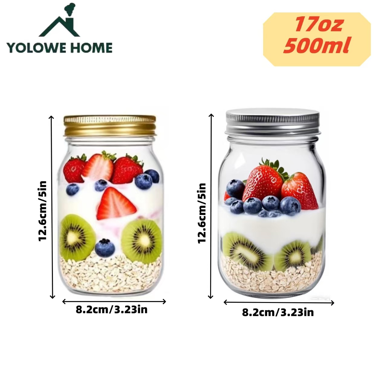 6er-Set, 12er-Set, 500ml/16oz, – Baby Food Jars Glass Bewertung und Preis