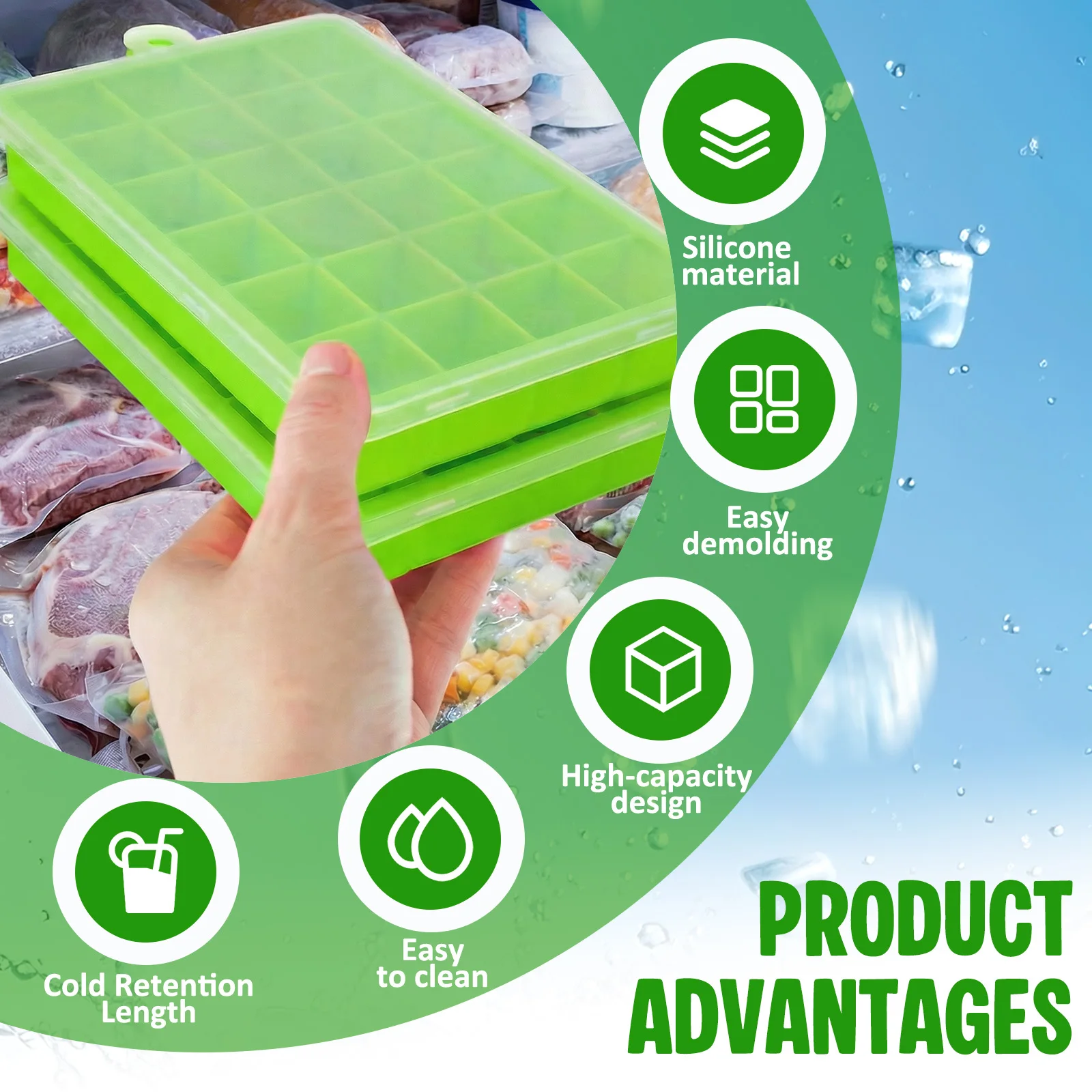 Silikon-Eiswürfelform, leicht  – Freezer Tray Baby Bewertung und Preis