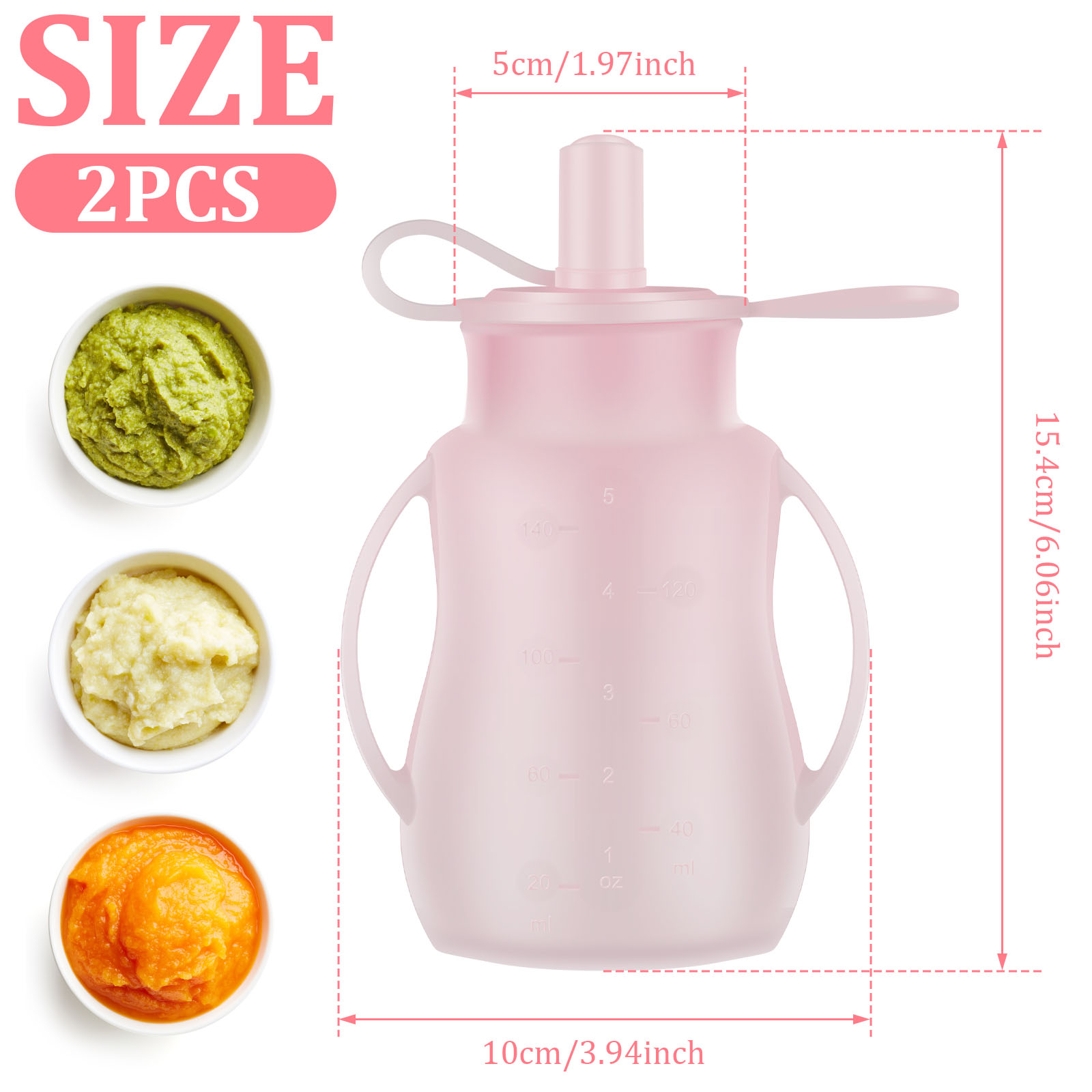 2 Stück Baby-Fütterungsbeutel, – Baby Food Pouches Reusable Bewertung und Preis