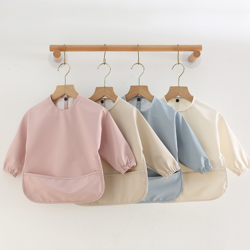 Einfarbige Baby-Lätzchen mit l – Bib Long Sleeve Bewertung und Preis